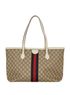 Ophidia GG Medium Tote, £995, Handbags, Beige/Blue/Cream, Canvas, Back view